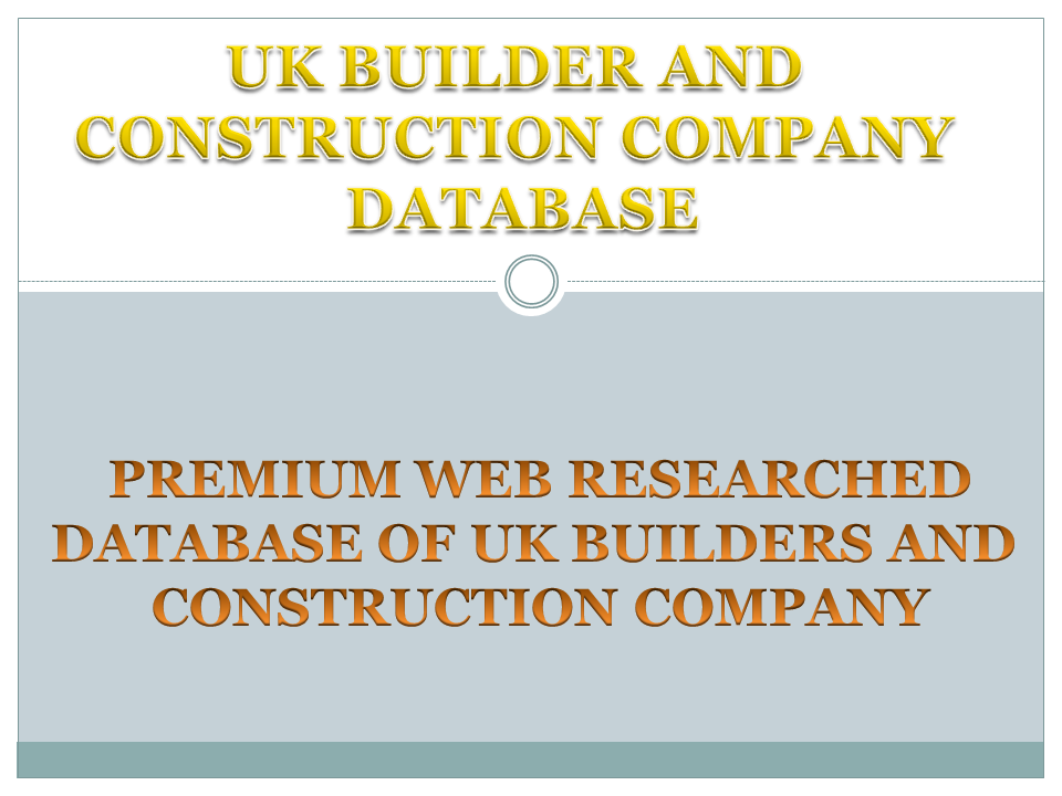 Buy UK Builder and Construction Company Database