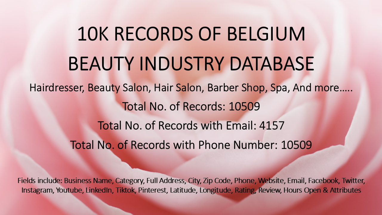 2025 Updated Belgium Beauty Industry Database