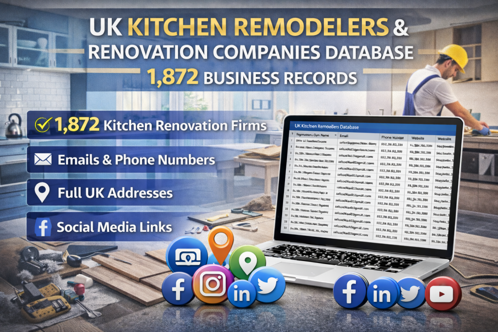 Database Kitchen UK Kitchen Remodelers & Renovation Companies Database - Bitrixa Limited