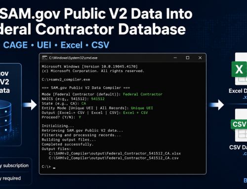 How to Turn SAM.gov Public V2 Data Into a Federal Contractor Database Without Using the API